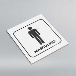 Placa Banheiro Masculino - Quadrada