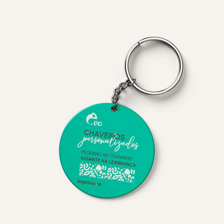Chaveiro Personalizado Redondo em Acrílico Colorido - 5x5cm