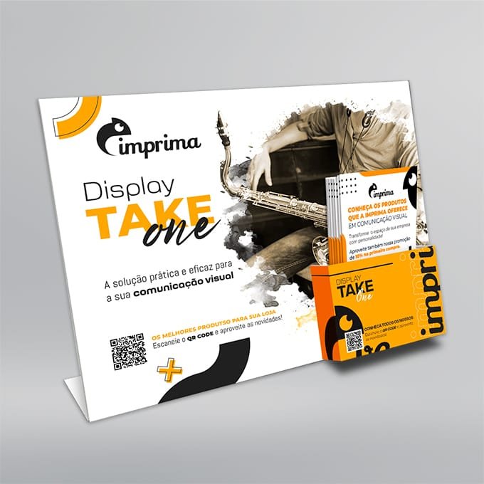Display Take One / Porta Folheto com Testeira Lateral - PS