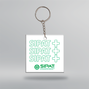 Chaveiro CIPA/SIPAT - Quadrado - 5x5 cm - Branco - Frente