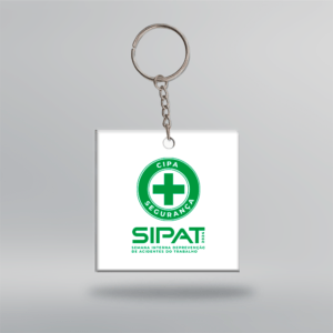 Chaveiro CIPA/SIPAT - Quadrado - 5x5 cm - Branco - Frente
