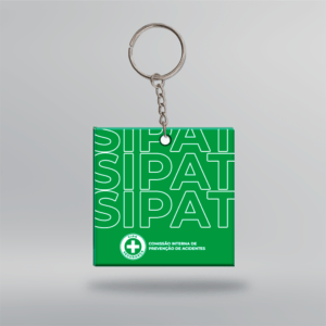 Chaveiro CIPA / SIPAT - Quadrado - 5x5 cm - Verde - Frente