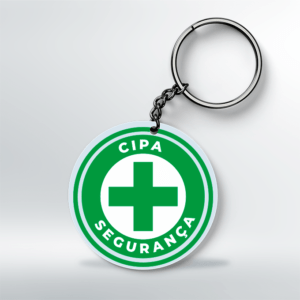 Chaveiro CIPA/SIPAT - Redondo - 5x5 cm - Branco - Frente