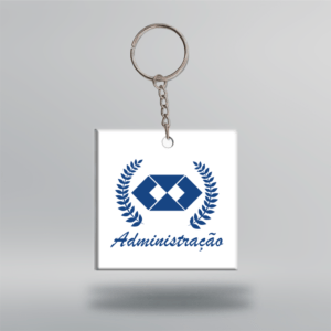 Chaveiro Administração - Quadrado - 5x5cm - Branco - Frente