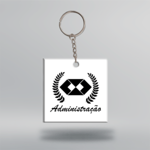 Chaveiro Administração - Quadrado - 5x5cm - Branco - Frente
