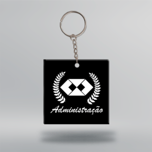Chaveiro Administração - Quadrado - 5x5cm - Preto - Frente