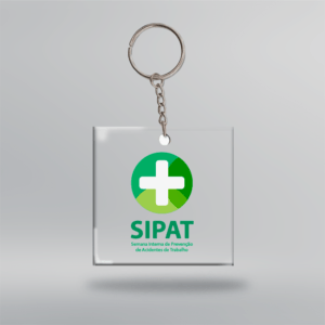 Chaveiro CIPA / SIPAT - Quadrado - 5x5 cm - Cristal - Frente