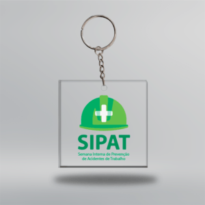 Chaveiro CIPA / SIPAT - Quadrado - 5x5 cm - Cristal - Frente