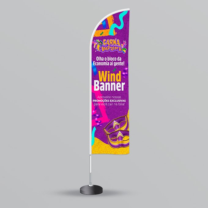 Windbanner temático para festa de Carnaval