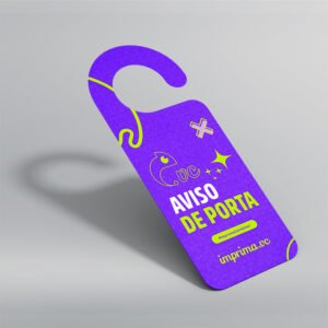 Aviso de Porta - Personalizado - PS - Modelo Gancho - Frente