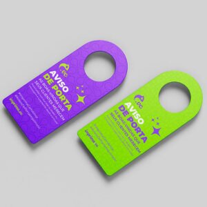 Aviso de Porta - Personalizado - PS - Topo Arredondado - Frente